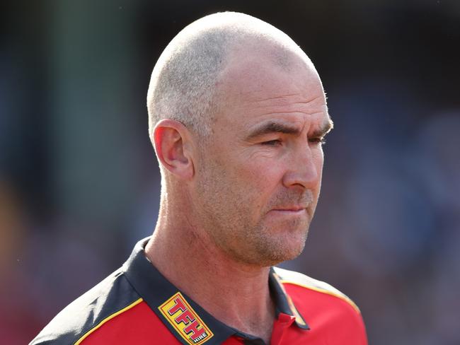 SYDNEY, AUSTRALIA - AUGUST 12: Steven King interim coach of the Suns looks on during the round 22 AFL match between Sydney Swans and Gold Coast Suns at Sydney Cricket Ground on August 12, 2023 in Sydney, Australia. (Photo by Jason McCawley/AFL Photos/via Getty Images)