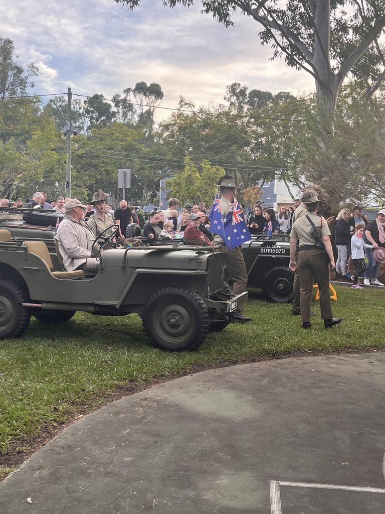 Anzac Day commemorations at Mitchelton, near Brisbane's Enoggera Barracks. Picture: Kara Sonter
