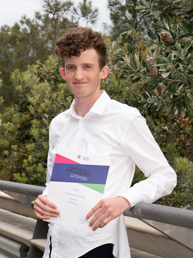 Elliot Malyon topped NSW in Design &amp; Technology. (AAP Image / Monique Harmer)