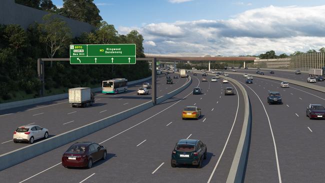 An artist’s impression of the North East Link. Picture: State Government