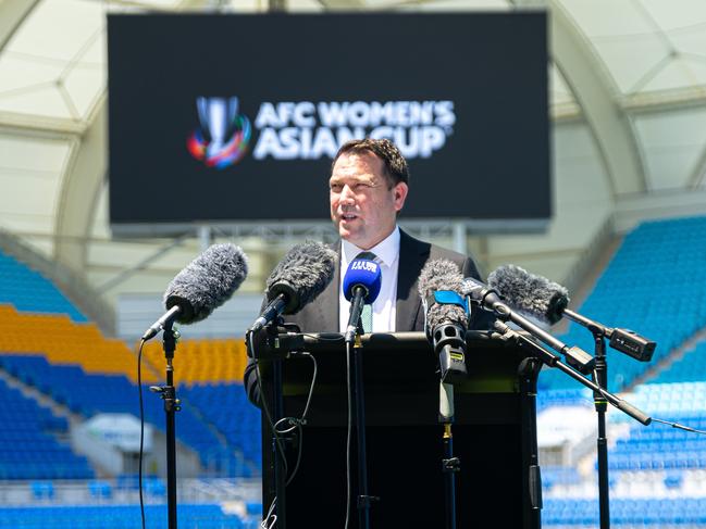 Football Australia CEO James Johnson at the 2026 Women's Asian Cup dates, venues announcements. Picture: Chris Hyde/Getty Images.