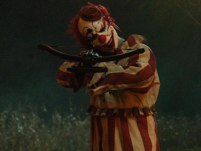 Clown in a Cornfield delivers exactly what it promises.