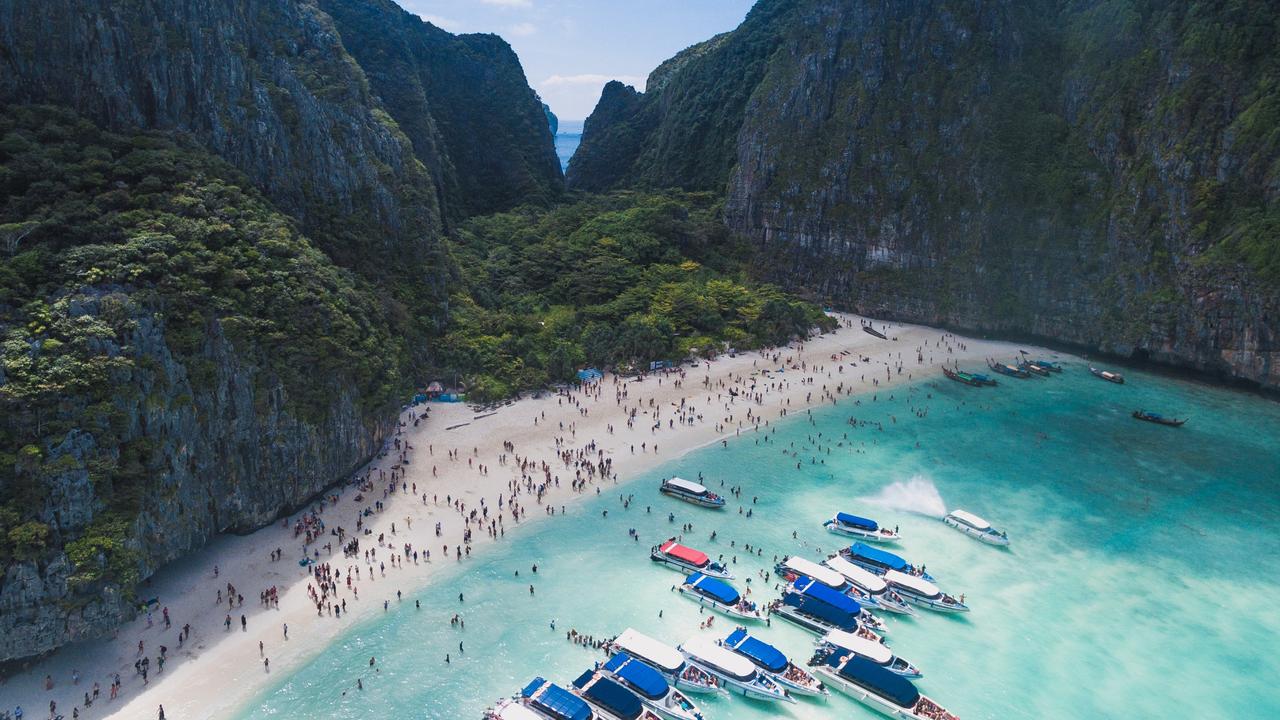 Maya Bay, made famous in the film The Beach, was closed in 2018 over mass tourism. Picture: Humphrey Muleba