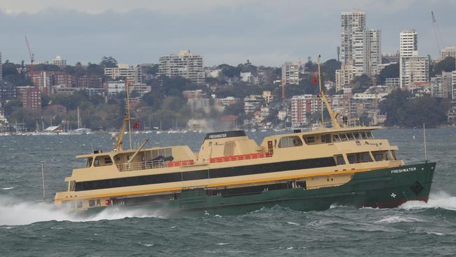 Transport officials say the new twin-hulled ferries will be able to cope with large Harbour swell. Picture John Grainger