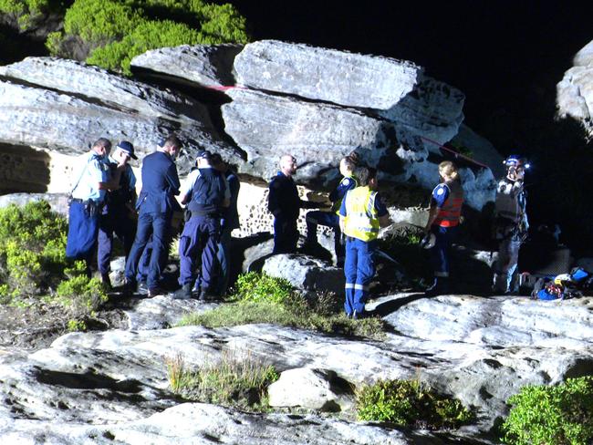 Police and emergency services at the scene of the fatal fall. Picture: OnScene Bondi