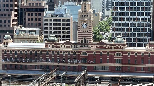 Flinders Street Station Graffiti. Picture: Jason Edwards