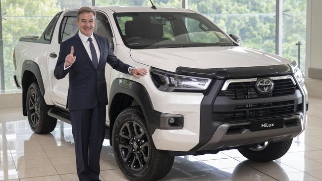 Toyota Australia President an chief executive Matthew Callachor with the top-selling HiLux. Picture: Supplied.