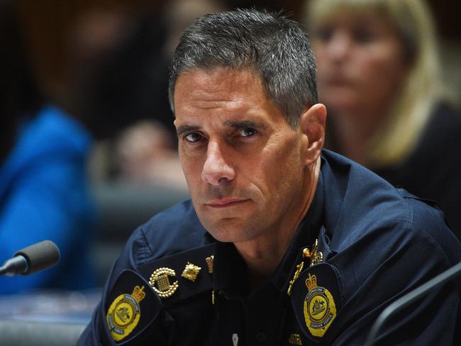 **FILE** A February 8 2016 file image of Australian Border Force Commissioner Roman Quaedvlieg at Senate Estimates at Parliament House in Canberra. The head of the Australian Border Force has gone on leave amid an external investigation. (AAP Image/Mick Tsikas) NO ARCHIVING