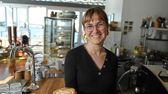 Anika Havey in 2020 at Folklore Cafe in Port Adelaide. Picture: Tom Huntley