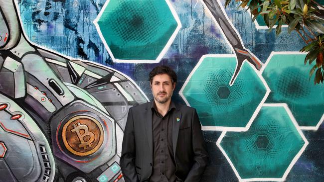 30/11/2017 Bitcoin enthusiast Ricardo Medrano at the Blockchain centre in Southbank Melbourne.Picture David Geraghty / The Australian.