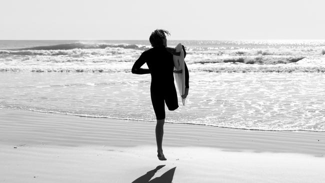 Kai McKenzie vowed to return to the water before the end of the year saying: “I’m going to f--k sh-t up with a prosthetic.” Photo: Supplied by Surfing Australia