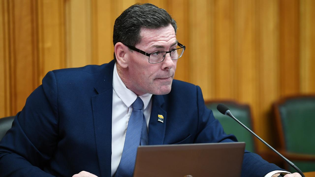 Mayor Troy Thompson at Townsville City Council general meeting on Wednesday. Picture: Shae Beplate.