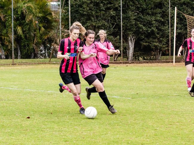 Action from the Oceania Cup soccer carnival at Alstonville last yesr. Physiotherapists are reminding people to train properly before returning to sport in July. Photo Ursula Bentley@CapturedAus