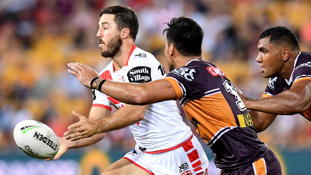 Ben Hunt of the Dragons in action against his former club on Thursday night.