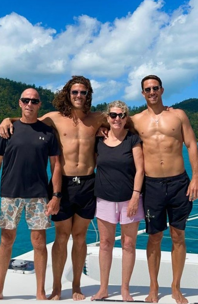 The Robinson brothers with their parents. Picture: Instagram