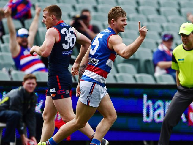 02/09/17 - SANFL eliminaton final: Norwood v central District at Adelaide Oval.  Central's Joshua Glenn celebrates kicking a goal.Picture: Tom Huntley