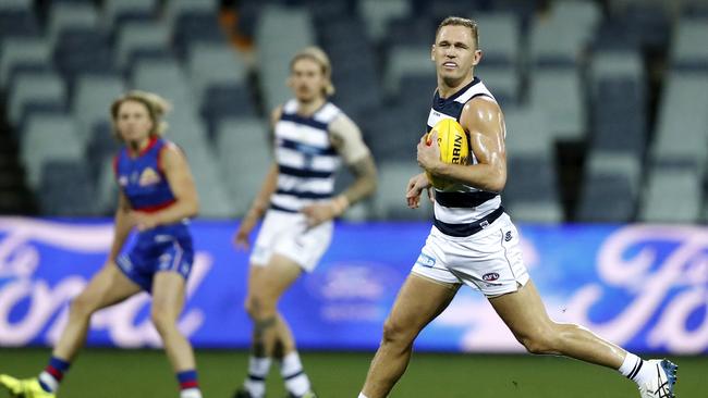 Joel Selwood should be treated with more respect, Cats coach Chris Scott said. Picture: Dylan Burns/AFL Photos via Getty Images