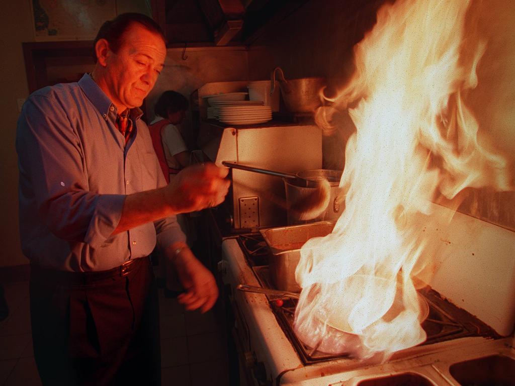 Restaurateur Sisto Malaspina in the kitchen.