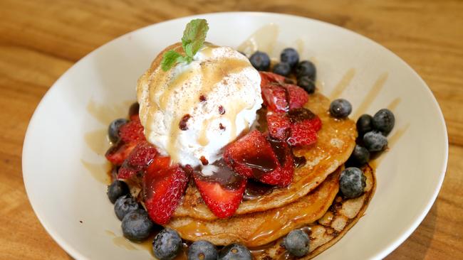 Giri Kana Cafe’s Organic Pancakes. Picture: Mike Batterham