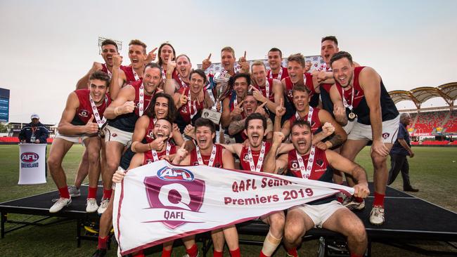 Surfers Paradise Demons after their win in 2019 QAFL grand final at Metricon Stadium. Photo: Surfers Paradise Demons/FACEBOOK