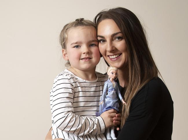 Karissa Young and her daughter Isla Kapeller 4 of Claremont, Isla will travel to Melbourne in September to have a major operation that will hopefully assist with her epilepsy. Picture Chris Kidd