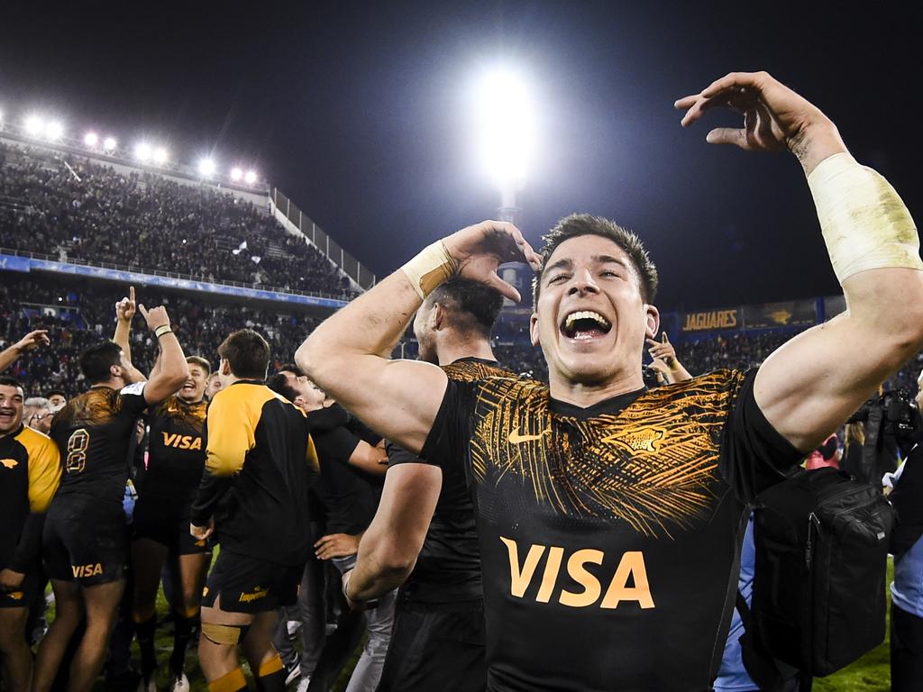 Sebastian Cancelliere of the Jaguares celebrates. (Photo by Marcelo Endelli/Getty Images)