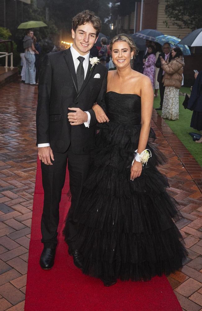 Angus Creighton partners Lily Schneider at Fairholme College formal, Wednesday, March 27, 2024. Picture: Kevin Farmer