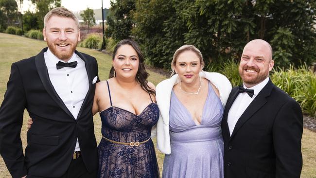 At the LifeFlight Toowoomba Gala are (from left) Andrew Miller and Melanie Ferrington with Sarah and Michael Naumann at The Goods Shed, Saturday, May 6, 2023. Picture: Kevin Farmer