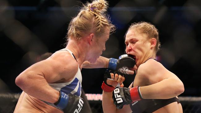 Ronda Rousey during her shock UFC loss to Holly Holm in Melbourne in November 2015. Picture: Getty Images