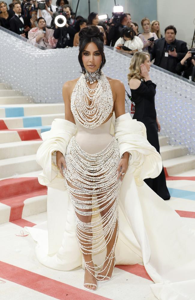 Kim Kardashian in Schiaperelli. Picture: Mike Coppola/Getty Images