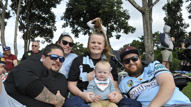 Coffs Coast league fans enjoy the atmosphere at the Cronulla Sharks v Gold Coast Titans match at C.ex Stadium Coffs Harbour. Photo: Tim Jarrett
