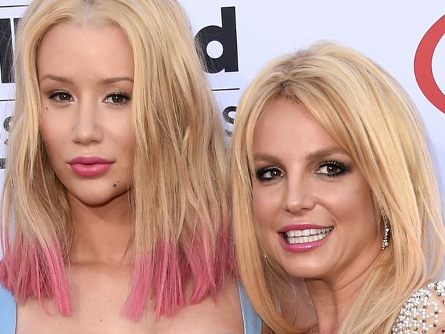 LAS VEGAS, NV - MAY 17: Musician Iggy Azalea and musician Britney Spears attend the 2015 Billboard Music Awards at MGM Grand Garden Arena on May 17, 2015 in Las Vegas, Nevada. (Photo by Jason Merritt/Getty Images)