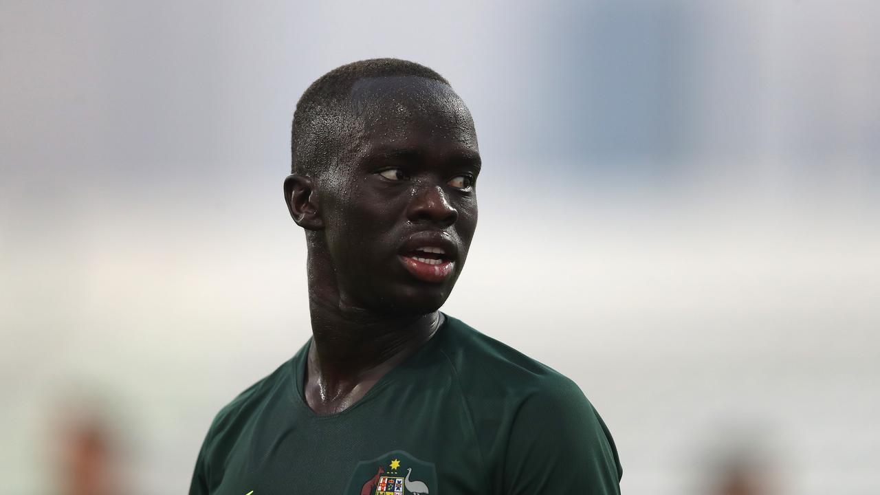 Awer Mabil is off the mark in Denmark. (Photo by Francois Nel/Getty Images)