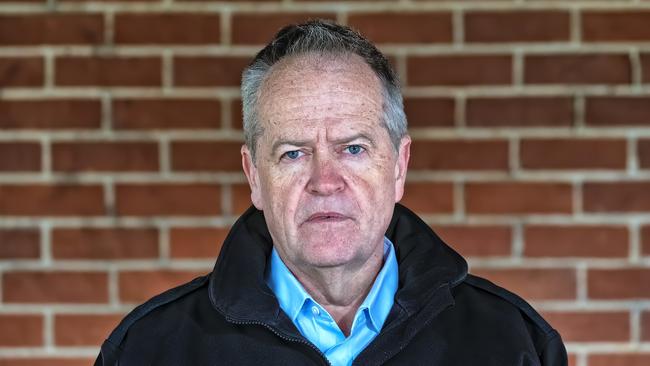 Government Services Minister Bill Shorten speaking to reporters in Melbourne at the weekend. Picture: NewsWire / Luis Enrique Ascui