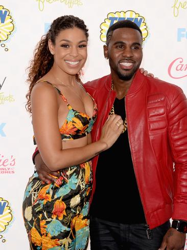 Singers Jordin Sparks and Jason Derulo attend FOX’s 2014 Teen Choice Awards at The Shrine Auditorium. Picture: Getty