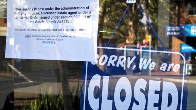 Six LJ Hooker offices in Melbourne’s east were closed when Consumer Affairs Victoria was alerted. Picture: Tony Gough