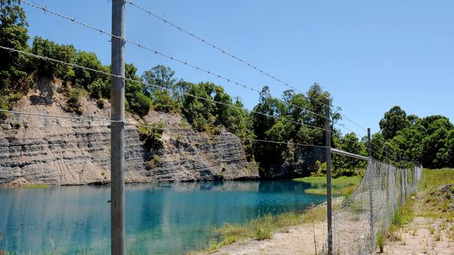 Bexhill Quarry in 2010 showing the break in the fence, used to gain entry to the water. Photo The Northern Star Archives