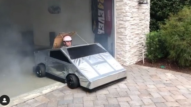 Jordan Taylor with his "CyberKart" Tesla tribute. Picture: Instagram