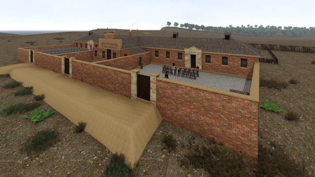 A digital reconstruction of the Point Puer Boys’ Prison circa 1843. Picture: Supplied / John Stephenson, Digital Heritage Studio.