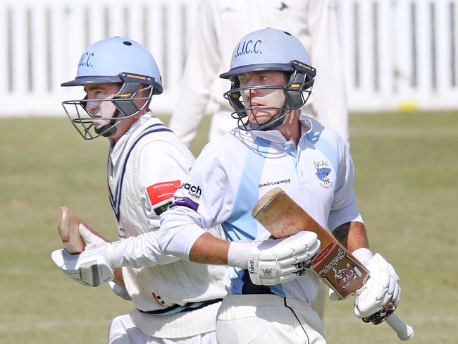 Cricket at Anglesea BPCA A1: Anglesea v Jan Juc.Jan Juc batsmen Iva Priest and Ben GrinterPicture: Mark Wilson