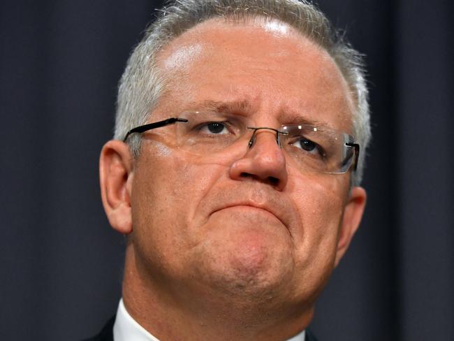 Prime Minister Scott Morrison gives an update on the coronavirus at a press conference at Parliament House in Canberra, February, Thursday 13, 2020. (AAP Image/Mick Tsikas) NO ARCHIVING