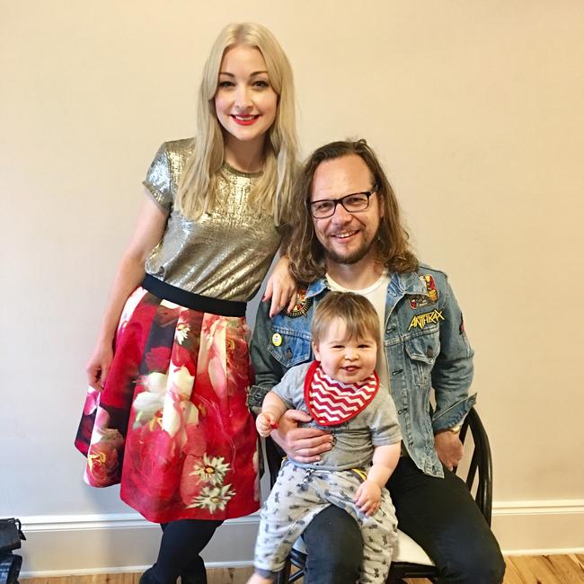 Kate Miller-Heidke and Keir Nuttall with Ernie.