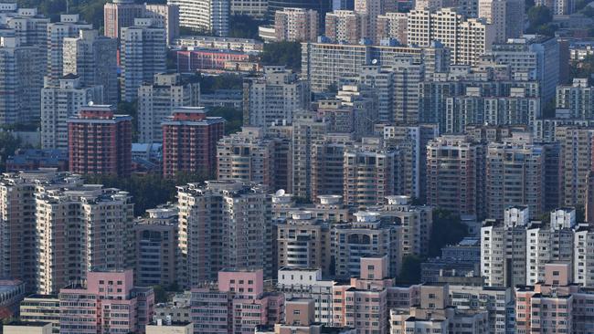 China’s property industry is facing a disaster. Picture: Greg Baker/AFP