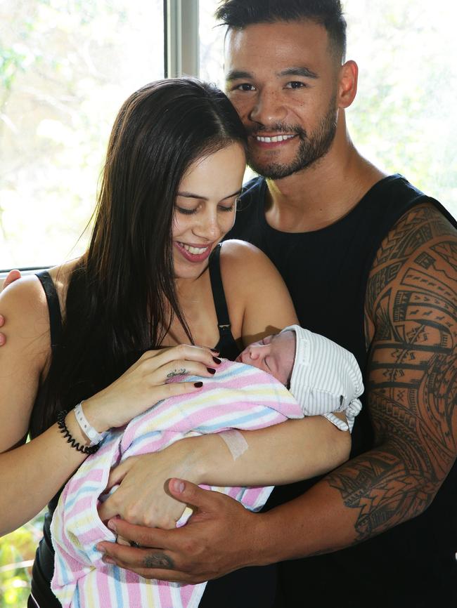 The baby with mum Becky Shaw and dad Jarrad Roberts.