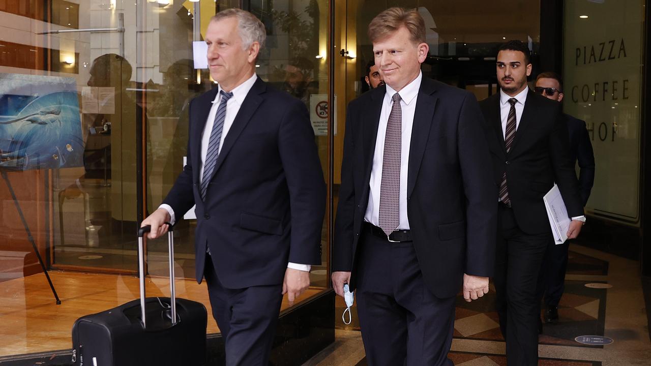 Barrister Philip Strickland, left, and Jasmin Bekric looked pleased as they exited court on Friday. Picture: NCA NewsWire / Dylan Coker