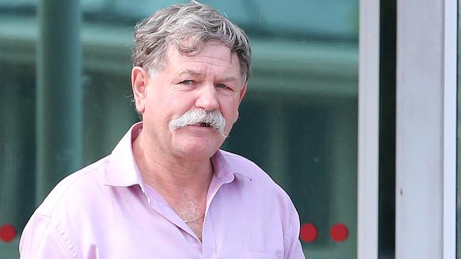 Christies Beach chiropractor Bernard Nadolny leaves the Christies Beach Magistrates Court after being charged with providing veterinary treatment for a fee or reward. Picture: Dylan Coker