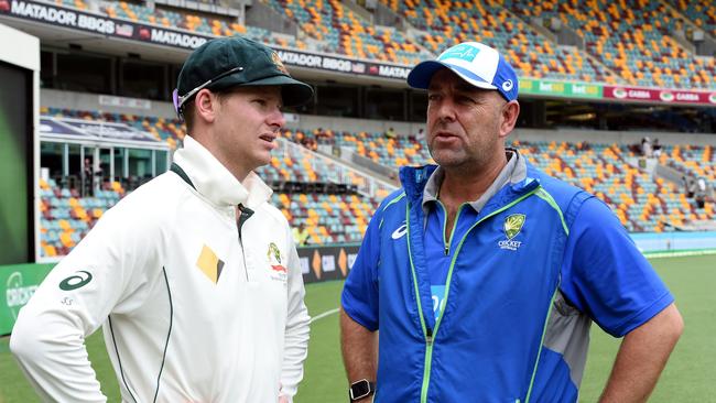 The ball-tampering scandal cut Smith (L) deeply. Picture: AFP