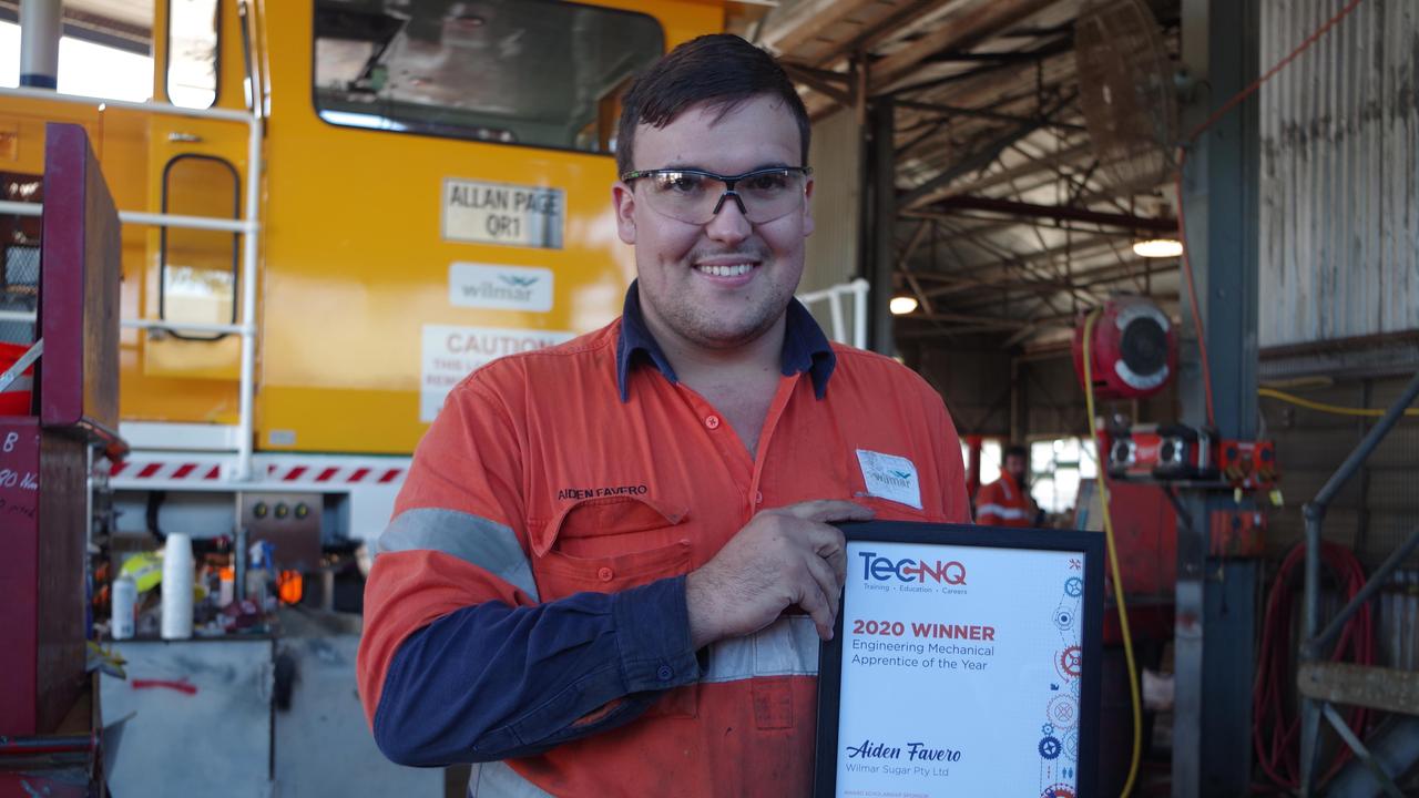 Wilmar Sugar diesel fitting apprentice Aiden Favero is Tec-NQ's Engineering Mechanical Apprentice of the Year