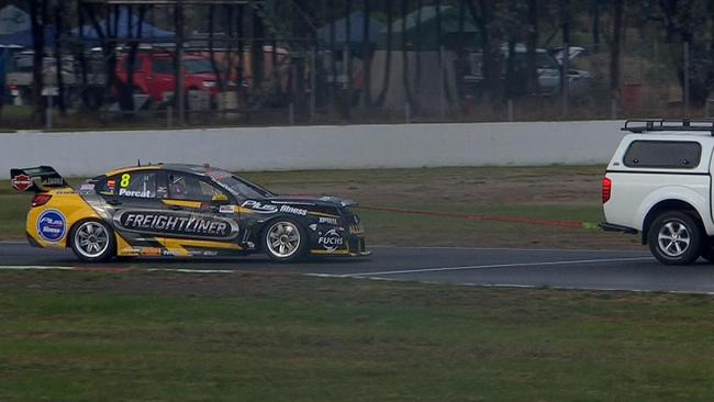 Nick Percat getting towed home. Pic: FOX SPORTS