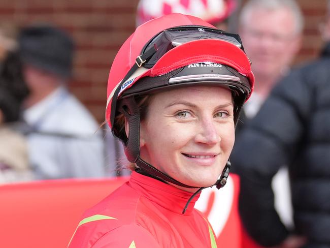 Jamie Kah after winning the Renew your Club Membership Now Maiden Plate at Cranbourne Racecourse on August 20, 2023 in Cranbourne, Australia. (Photo by Scott Barbour/Racing Photos via Getty Images)